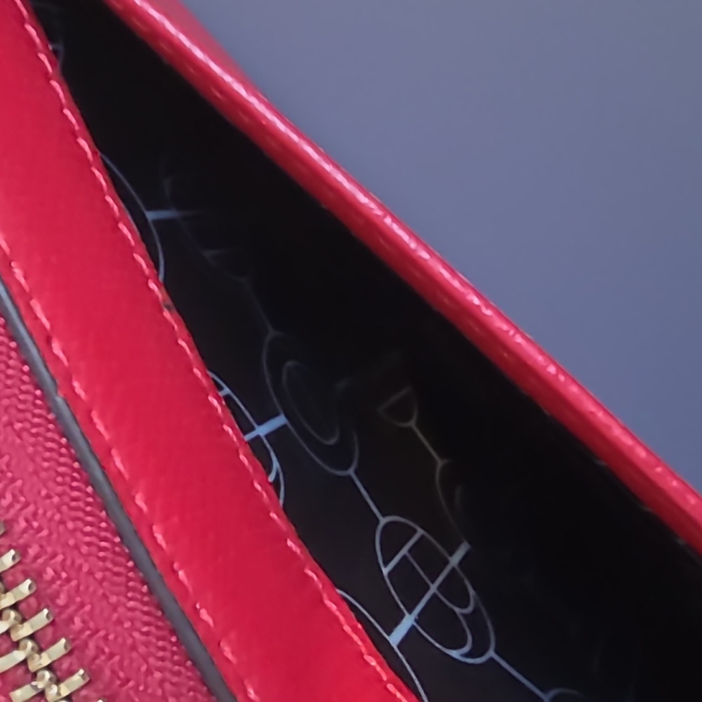 HENRI BENDEL NEW YORK Red Stripe Zip Around Long Wallet - Picture 13 of 13